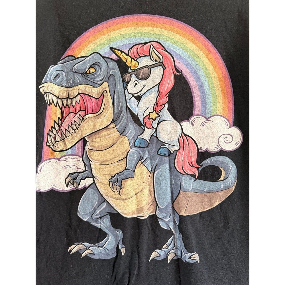 Unicorn on t-Rex t-shirt top shirt graphic t size medium